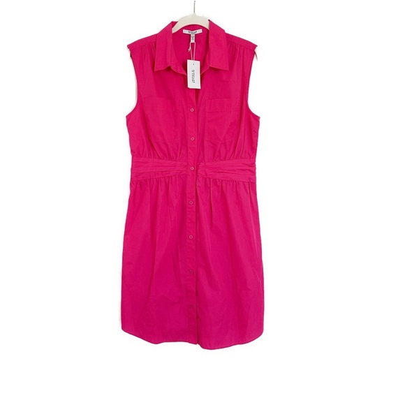 Derek Lam 10 Crosby Cora Sleeveless Cotton Shirtdress In Magenta Size 8 NWT - Picture 4 of 5